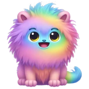 Cute little rainbow pastel furry monster kawaii sticker