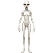a white alien woman full body sticker