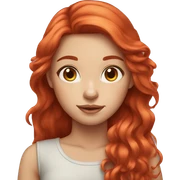 fair skin girl with long red hair sticker