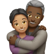 couple hug with warm smiles sticker