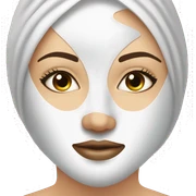 Lady with face mask spa beauty full face relaxing sticker