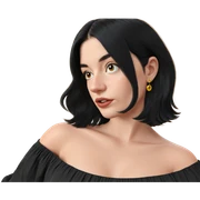 girl with black hair earrings sticker