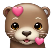 Cute otter in love with hearts sticker