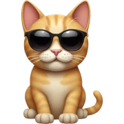 Cat with sunglasses sticker