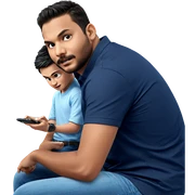 boys with phones sitting together sticker