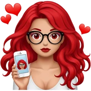 Mulher de cabelo vermelho, óculos e tatuagens sticker
