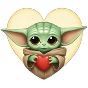 Baby yoda heart sticker