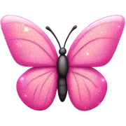 pink sparkly butterfly  sticker