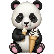 Panda eating ice cream sticker
