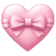Light pink heart with bow sticker