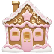 light pink and gold and white gingerbread house sticker