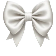 white satin bow sticker