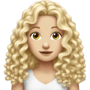 white girl with really curly very long blonde hair sticker