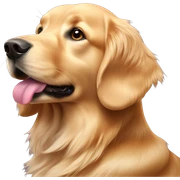 Golden retriever with pink datails sticker