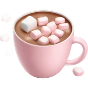 Light Pink mug of hot chocolate with marshmallows  sticker