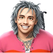 smiling boy with tattoo sticker