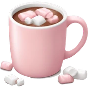 Light Pink mug of hot chocolate with marshmallows  sticker