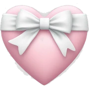 Pastel pink heart with white bow sticker