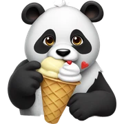 Panda eating ice cream sticker