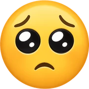 yellow face with pleading eyes emoji, digital illustration sticker