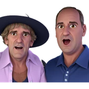 funny boys in collared shirts sticker