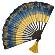 Hand fan Blue and gold  sticker