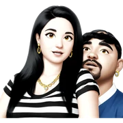 black hair couple with jewelry sticker
