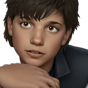 portrait of a boy in jacket sticker