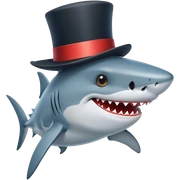 Shark with a top hat sticker