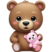 Bear with Baby pink sticker