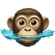 monkey swimming  sticker