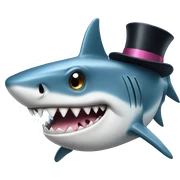 Shark with a top hat sticker