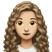Pale Teen with WAVY LONG BROWN HAIR and brown eyes  sticker