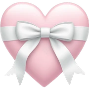 Pastel pink heart with white bow sticker