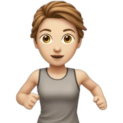 white-girl-running, brown-hair sticker