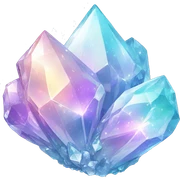 Sparkly glossy Pastel iridescent glass crystal cluster sticker