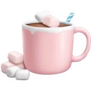 Light Pink mug of hot chocolate with marshmallows  sticker