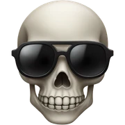 skull wearing sunglasses  sticker
