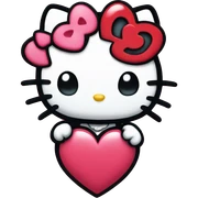 hello kitty with heart sticker