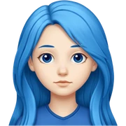 Girl with long blue hair sticker