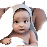 realistic girl gazing intensely sticker