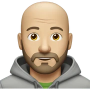 white man with bald head and beard hoodie sticker