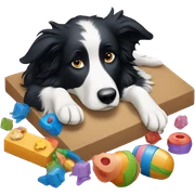 Bored border collie sticker