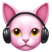 Pink cat gamer headphones  sticker