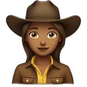 brown hair girl with deep brown cowboy hat, default yellow skin sticker