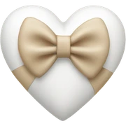 white heart with beige bow sticker