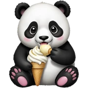 Panda eating ice cream sticker