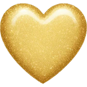 Glittery simple golden heart sticker