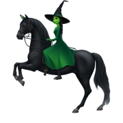 Elphaba riding a horse  sticker