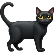 black cat standing sticker